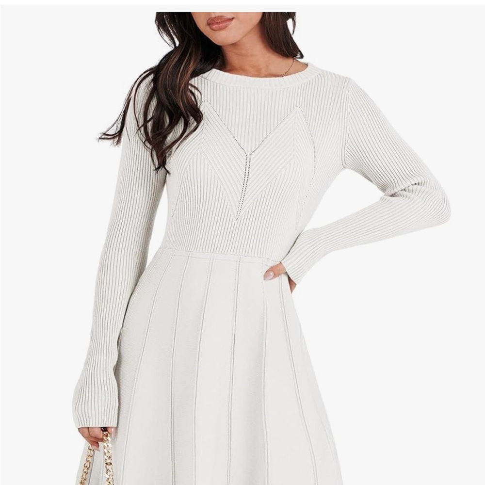 Chic Cream Long Sleeve Dress